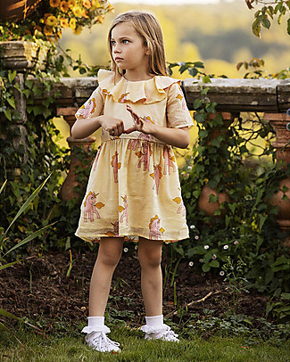 Mini Rodini Abito Bimba Unicorni con Balze - 100% Cotone bio Vestiti