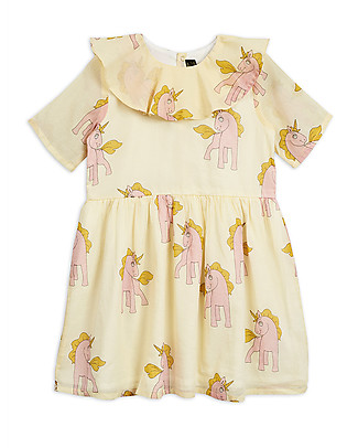 Mini Rodini Abito Bimba Unicorni con Balze - 100% Cotone bio Vestiti