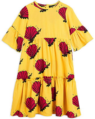 Mini Rodini Abito Lungo Conchiglia con Gonna a Balze - 100% lyocell Vestiti