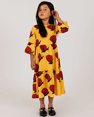 Mini Rodini Abito Lungo Conchiglia con Gonna a Balze - 100% lyocell Vestiti