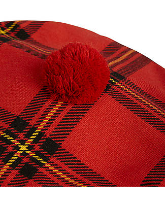 Mini Rodini Berretto a Quadri - Rosso - 100% Cotone Biologico Cappelli Invernali