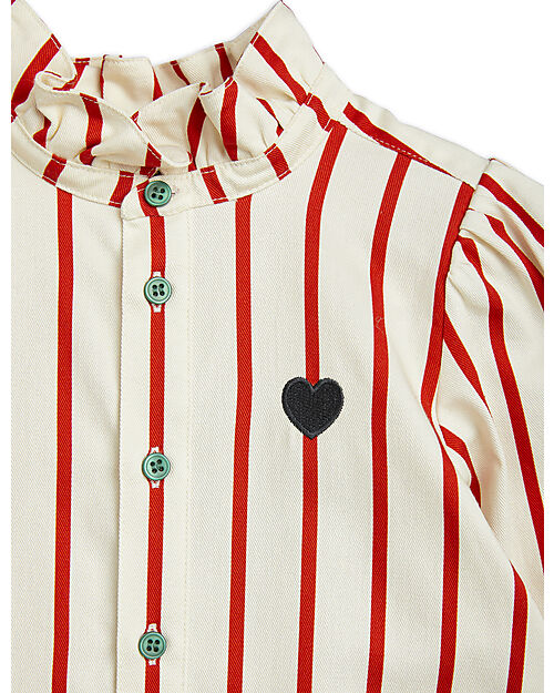 Mini Rodini Blusa con Colletto Volant - Multicolor - 100% Cotone Bio GOTS Bluse