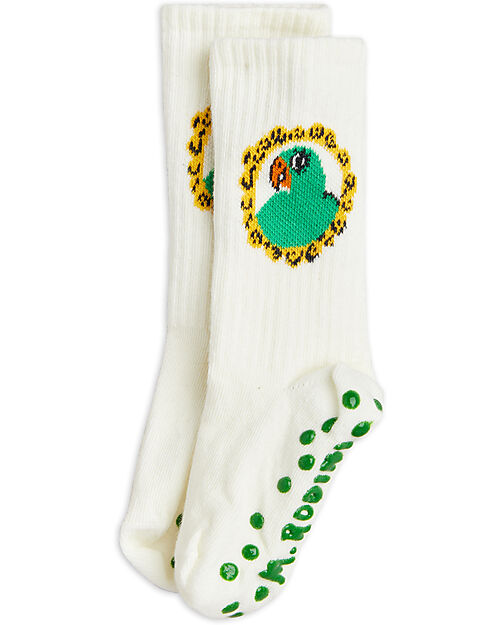 Mini Rodini Calzini Antiscivolo - Pappagallo - Multicolore - Cotone Bio Calzini Antiscivolo