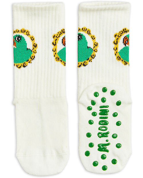 Mini Rodini Calzini Antiscivolo - Pappagallo - Multicolore - Cotone Bio Calzini Antiscivolo