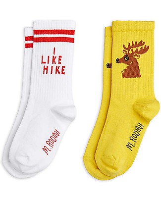 Mini Rodini Calzini Pacco da 2 - Hike+Dear - Cotone Bio Calzini