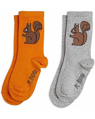 Mini Rodini Calzini Pacco da 2 - Scoiattoli - Cotone Bio Calzini