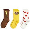 Mini Rodini Calzini Pacco da 3 - ET Collection - Giallo - Cotone Bio Calzini