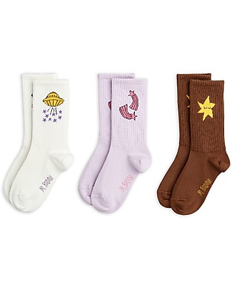 Mini Rodini Calzini Pacco da 3 - Stelle Cadenti - Cotone Bio Calzini