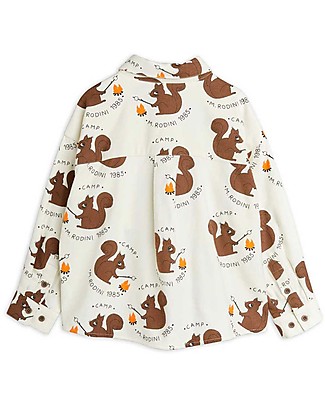 Mini Rodini Camicia a Maniche Lunghe - Scoiattolo - 100% Cotone Organico Flanella Felpe