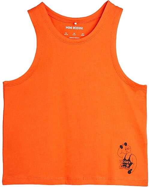 Mini Rodini Canotta - Weight Lifting  - Rosso - 100% Cotone Bio GOTS Canotte