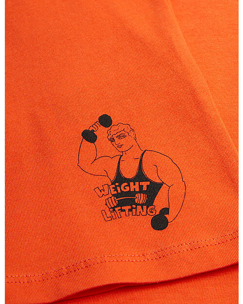 Mini Rodini Canotta - Weight Lifting  - Rosso - 100% Cotone Bio GOTS Canotte