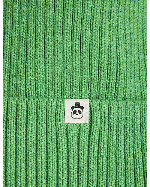 Mini Rodini Cappellino Invernale con Pompom - Verde - 100% Cotone Bio Cappelli Invernali