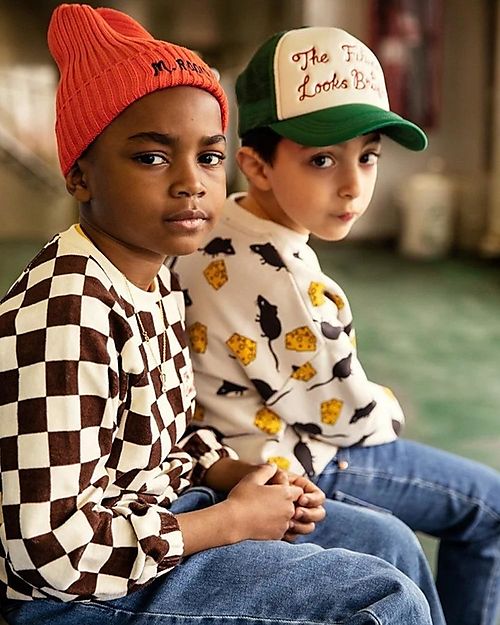 Mini Rodini Cappello con Visiera - Verde e Crema - 100% Poliestere Riciclato Cappelli Estivi