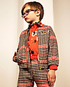 Mini Rodini Cardigan con Zip a Quadri, Rosso - 100% cotone bio Felpe