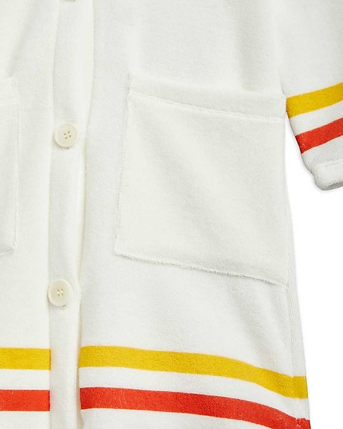 Mini Rodini Cardigan in Spugna - ET Collection - Bianco - Cotone Bio Cardigan