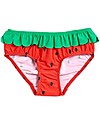 Mini Rodini Costume Bimba con Volant Fragola - Rosso - Tessuto Riciclato! Costumi Due Pezzi