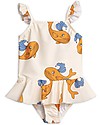 Mini Rodini Costume Intero con Volant a Gonnellina, Balena - Arancione - UV 50+ Costumi Interi