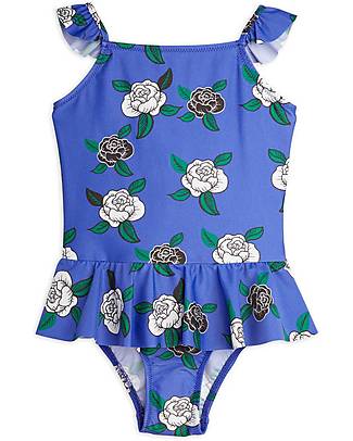 Mini Rodini Costume Intero con Volant - Rose - UV 50+ Costumi Interi