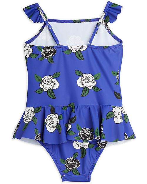 Mini Rodini Costume Intero con Volant - Rose - UV 50+ Costumi Interi