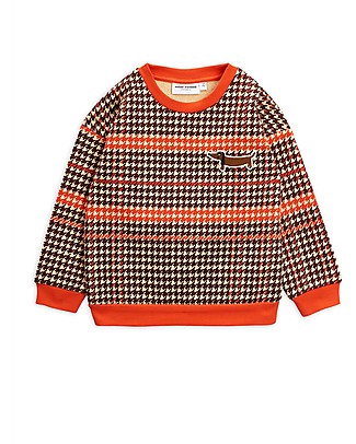 Mini Rodini Felpa a Quadri, Rosso - 100% Cotone Bio Felpe