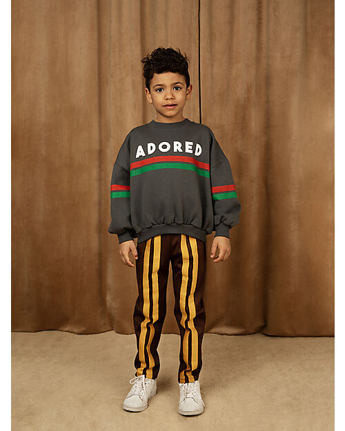 Mini Rodini Felpa Adored - Nero - 100% Cotone Bio GOTS Felpe