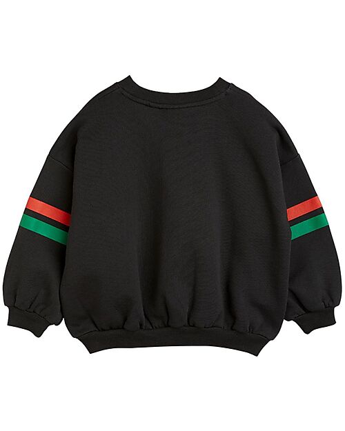 Mini Rodini Felpa Adored - Nero - 100% Cotone Bio GOTS Felpe