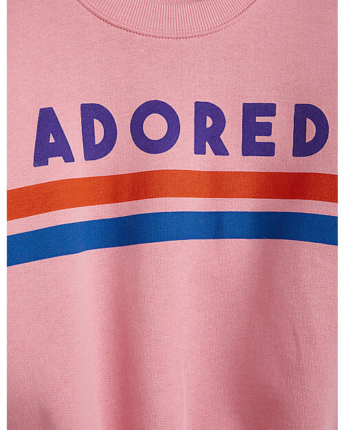 Mini Rodini Felpa Adored - Rosa - 100% Cotone Bio GOTS Felpe