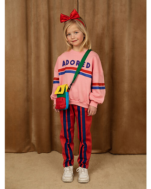 Mini Rodini Felpa Adored - Rosa - 100% Cotone Bio GOTS Felpe