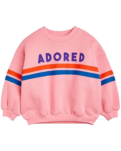 Mini Rodini Felpa Adored - Rosa - 100% Cotone Bio GOTS Felpe