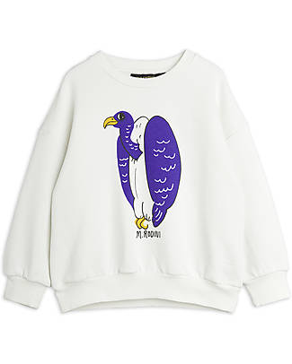 Mini Rodini Felpa - Avvoltoio - Bianco - 100% Cotone Bio Felpe
