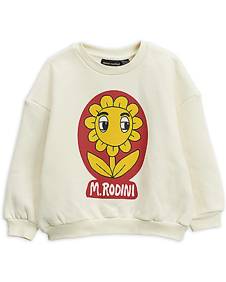 Mini Rodini Felpa Badge Fiore - 100% Cotone Bio Abiti Da Cerimonia