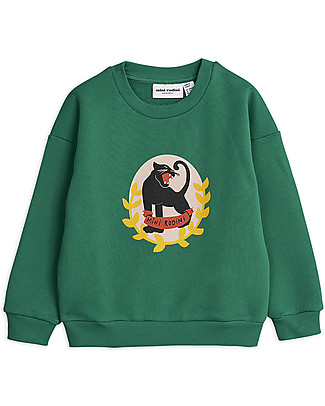 Mini Rodini Felpa Badge Pantera - 100% Cotone Bio Felpe