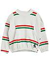 Mini Rodini Felpa - Bianca a Righe - 100% Cotone Bio GOTS Felpe