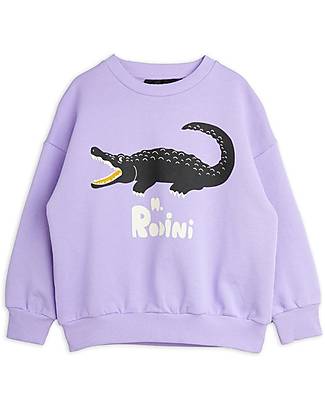 Mini Rodini Felpa - Coccodrillo - Lilla - 100% Cotone Bio Felpe