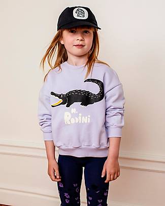 Mini Rodini Felpa - Coccodrillo - Lilla - 100% Cotone Bio Felpe