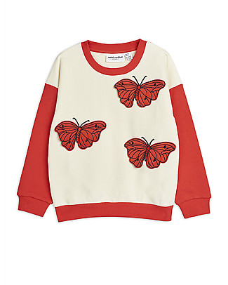 Mini Rodini Felpa con Applique Tridimensionale Farfalle - 100% Cotone Bio Felpe