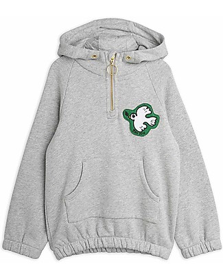 Mini Rodini Felpa con Cappuccio e Zip a Metà - Pace - Grigia - Perfetta per l'Inverno! Felpe