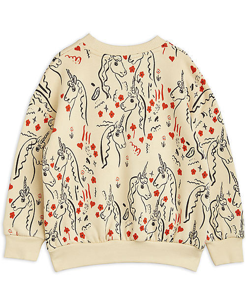 Mini Rodini Felpa Con Unicorni - Albicocca - 100% Cotone Biologico Felpe