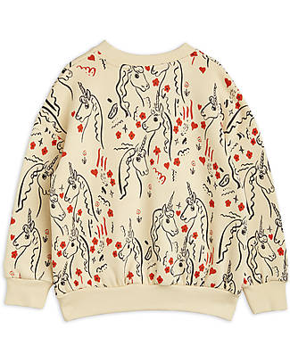 Mini Rodini Felpa Con Unicorni - Albicocca - 100% Cotone Biologico Felpe