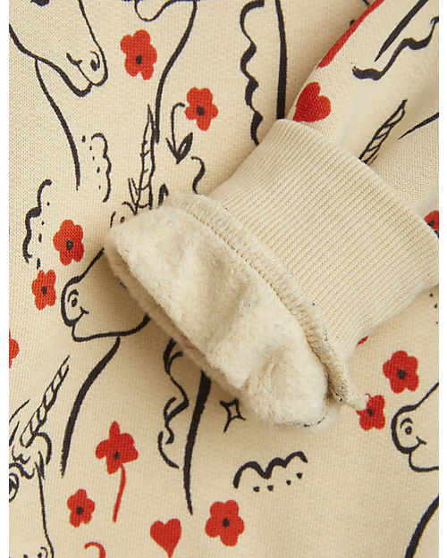 Mini Rodini Felpa Con Unicorni - Albicocca - 100% Cotone Biologico Felpe