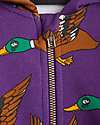 Mini Rodini Felpa - Ducks aop - Viola - con Zip Frontale - 100% Cotone Organico Felpe