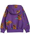 Mini Rodini Felpa - Ducks aop - Viola - con Zip Frontale - 100% Cotone Organico Felpe