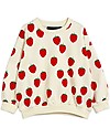 Mini Rodini Felpa Fragole - Bianca - 100% Cotone Biologico Felpe