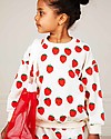 Mini Rodini Felpa Fragole - Bianca - 100% Cotone Biologico Felpe