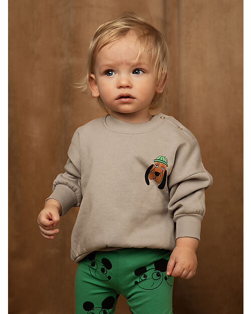 Mini Rodini Felpa - Grigio - Cane - 100% Cotone Bio GOTS Felpe