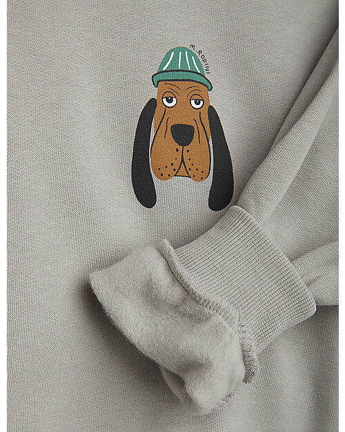 Mini Rodini Felpa - Grigio - Cane - 100% Cotone Bio GOTS Felpe