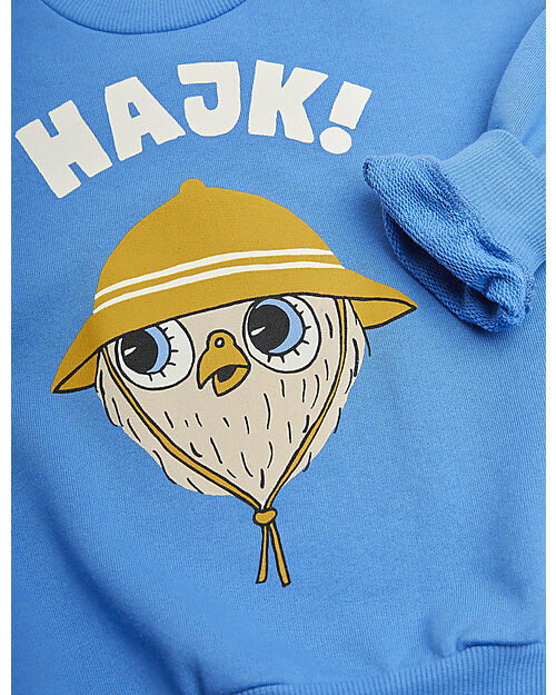 Mini Rodini Felpa Hike - Azzurro - 100% Cotone Bio Felpe