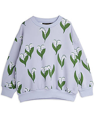 Mini Rodini Felpa Lily of the Valley - Blu - 100% Cotone Organico Felpe