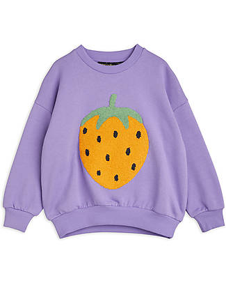Mini Rodini Felpa Maniche Lunghe - Fragola - Viola - 100% Cotone Bio GOTS Felpe