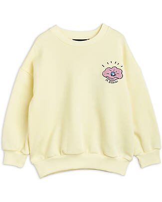 Mini Rodini Felpa Maniche Lunghe - in Ciniglia - Seashell - Giallo - 100% Cotone Bio Felpe